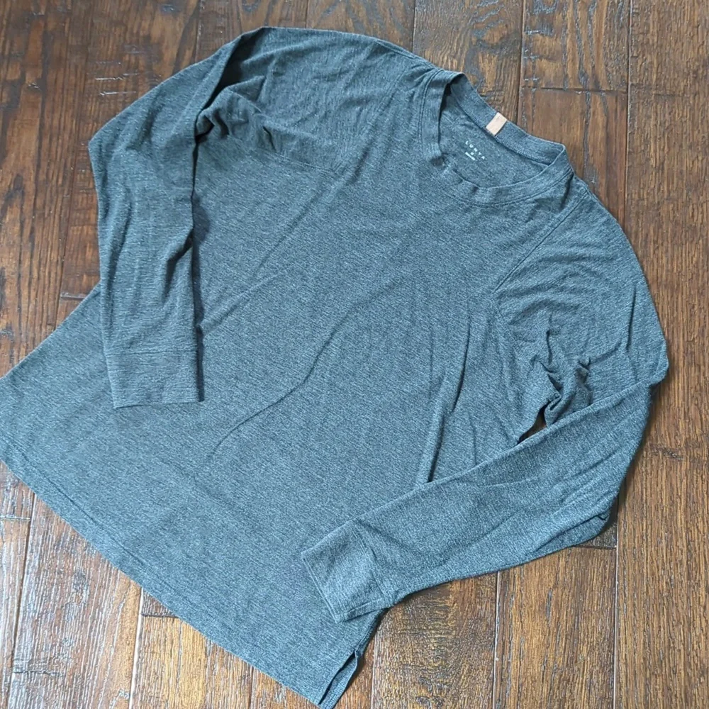 LLUNYA I Gray Grey Relaxed Good in Bed Crew Neck Long Sleeve Lounge Shirt, M - Picture 4 of 16
